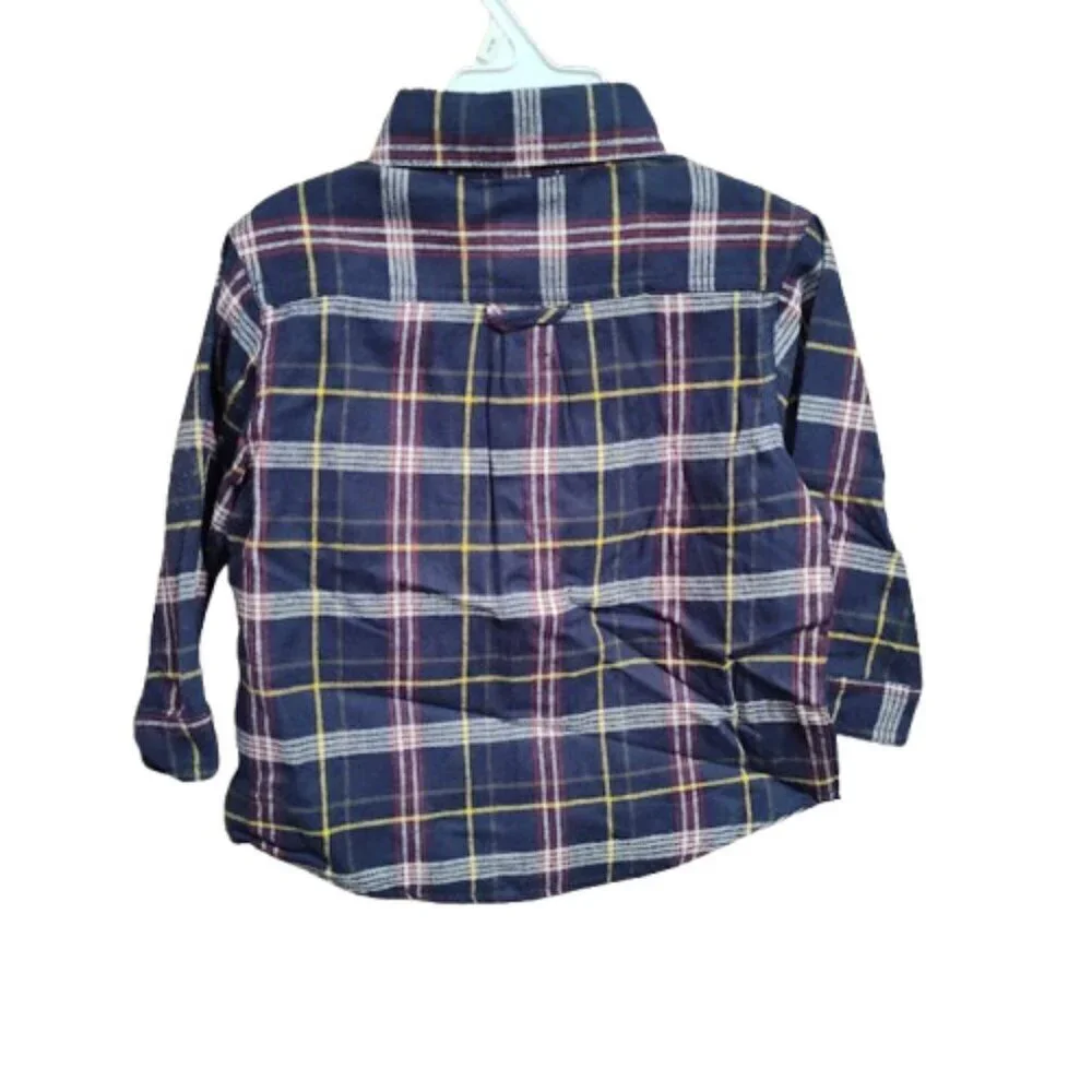 Carter's Y2K Buttoned Down Flannel Boys 2T 100% Cotton NWT